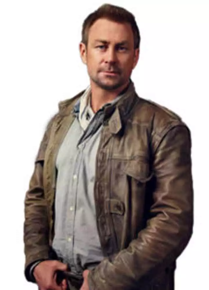 DEFIANCE (JOSHUA NOLAN) GRANT BOWLER BROWN LEATHER COAT
